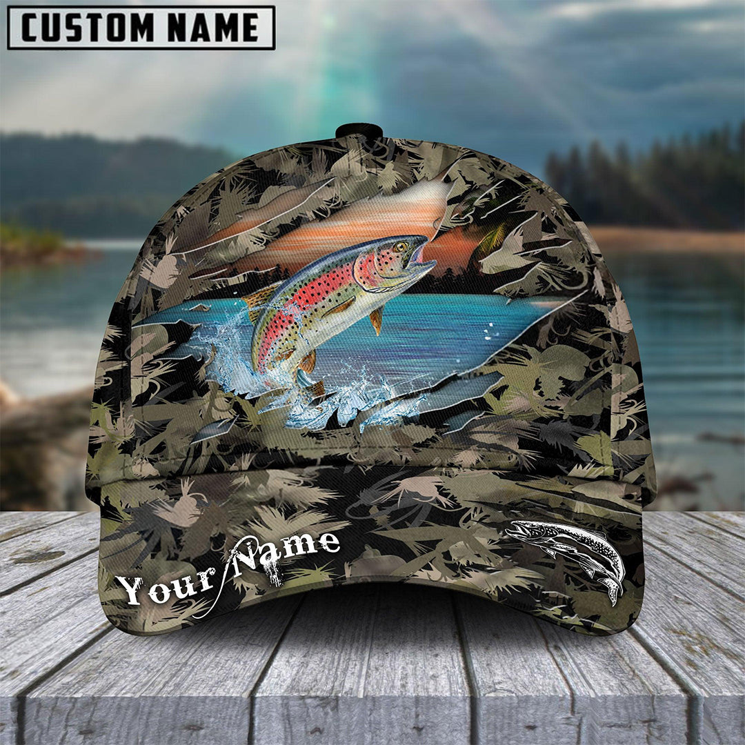Trout Fishing Lure Camouflage Personalized Cap