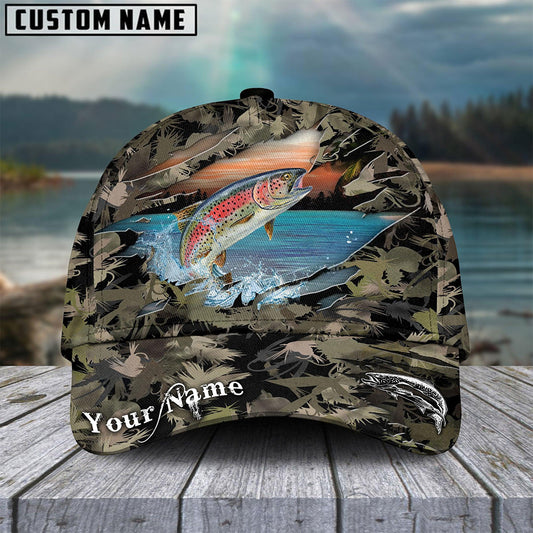 Trout Fishing Lure Camouflage Personalized Cap