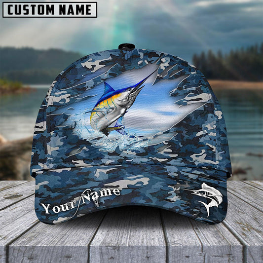 Blue Marlin Camouflage Personalized Cap