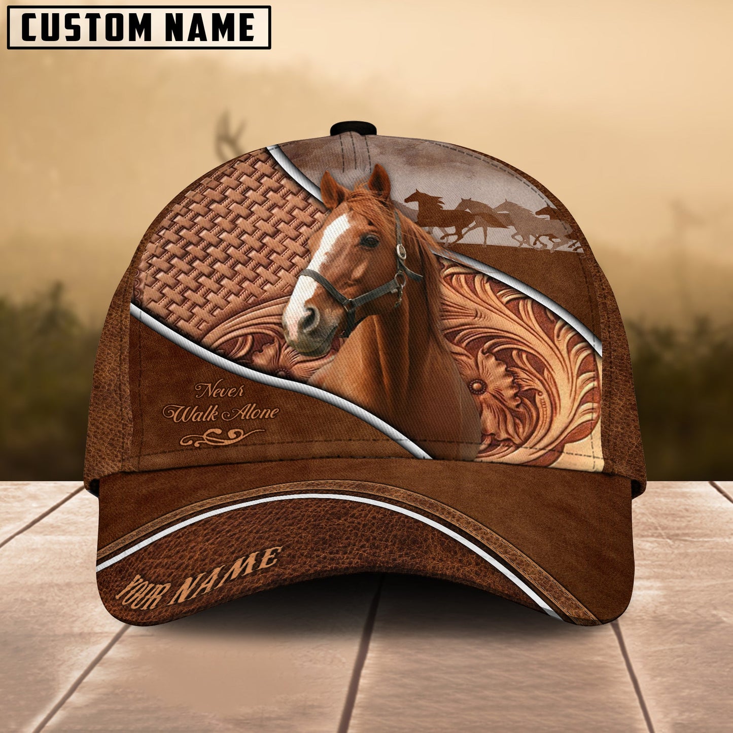 Thoroughbred Never Walk Alone Personalized Name Cap
