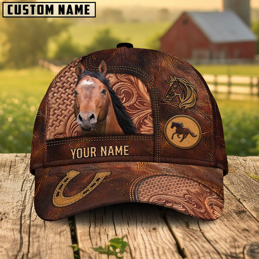 American Quarter Horse Dark Brown Craving Personalized Name Cap