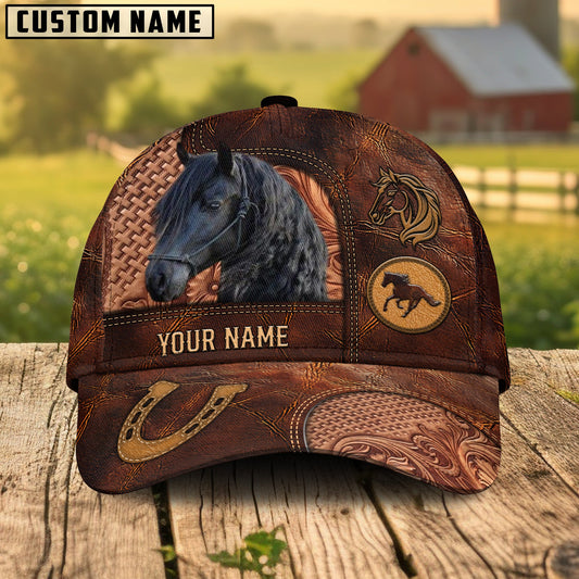 Friesian Dark Brown Craving Personalized Name Cap