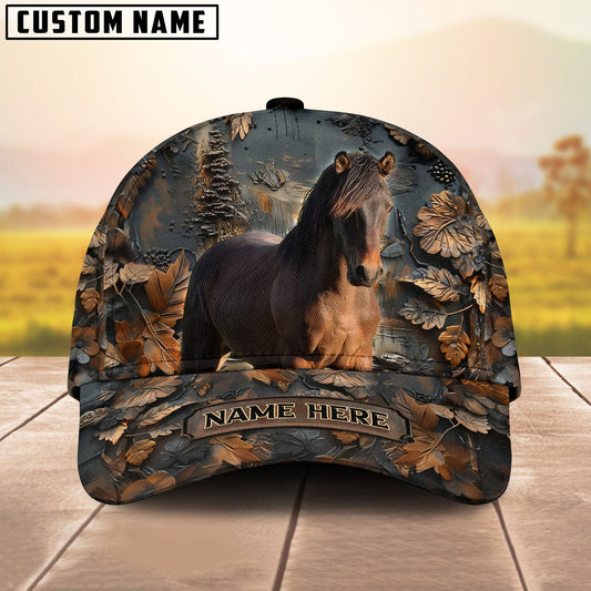 Custom Horse Cap – Personalized Name Brown Horse Camo Hat for Horse Lovers - Morgan