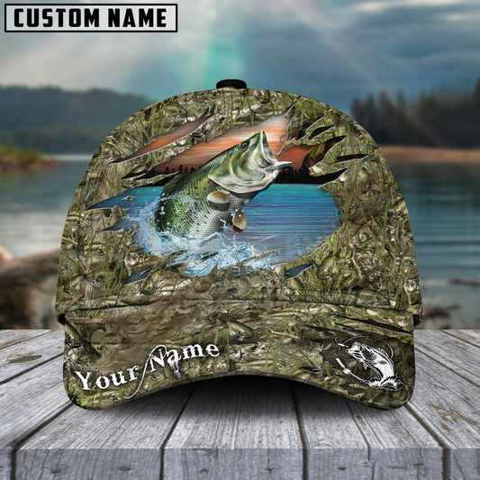 Bass Fish  Camouflage Fishing  Personalized Cap