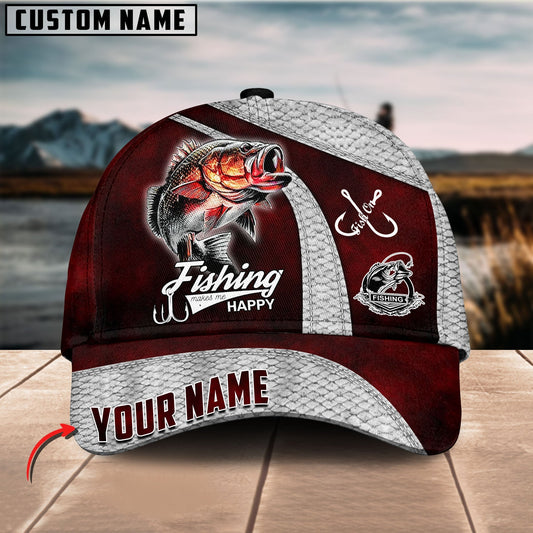 Personalized Fishing Classic Red Cap