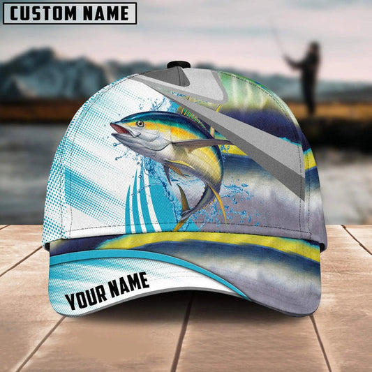 Tuna Fishing Blue Water Fish Skin Customized Name 3D Cap