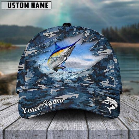 Blue Marlin Camouflage Personalized Cap