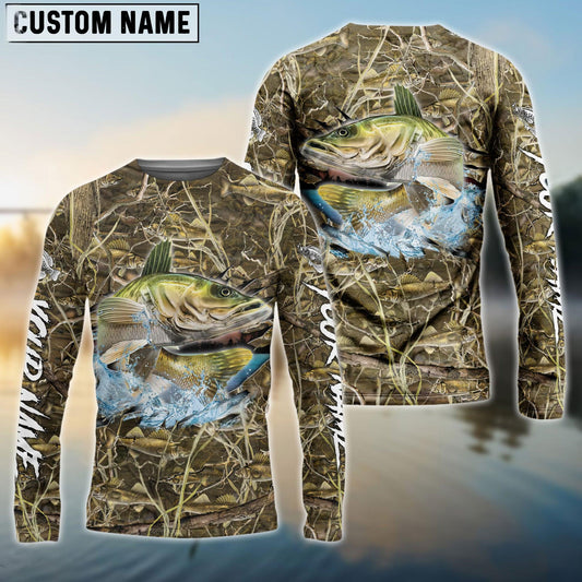 Walleye Fishing Camouflage Custom Name Shirts