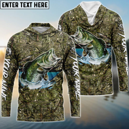 Bass Fish  Camouflage Fishing Custom Name Shirts