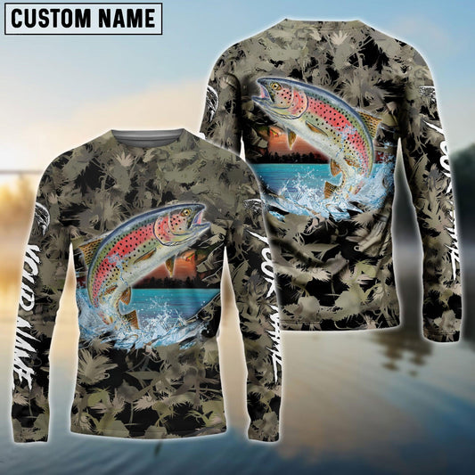 Trout Fishing Camouflage Custom Name Shirts