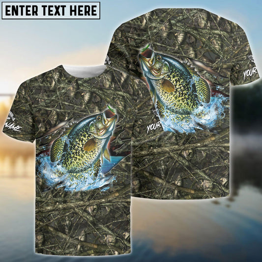 Crappie Fishing Camouflage Custom Name Shirts